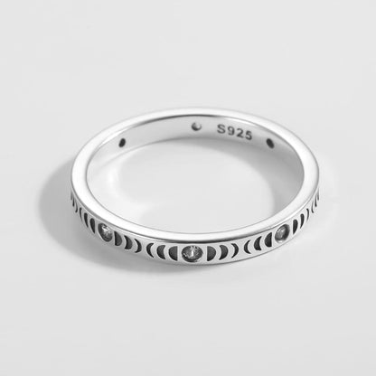 Sterling Silver Moon Phases Ring