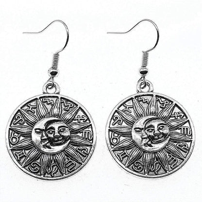 Sun and Moon Round Earrings