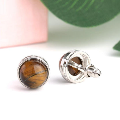 Natural Stone Round Earrings