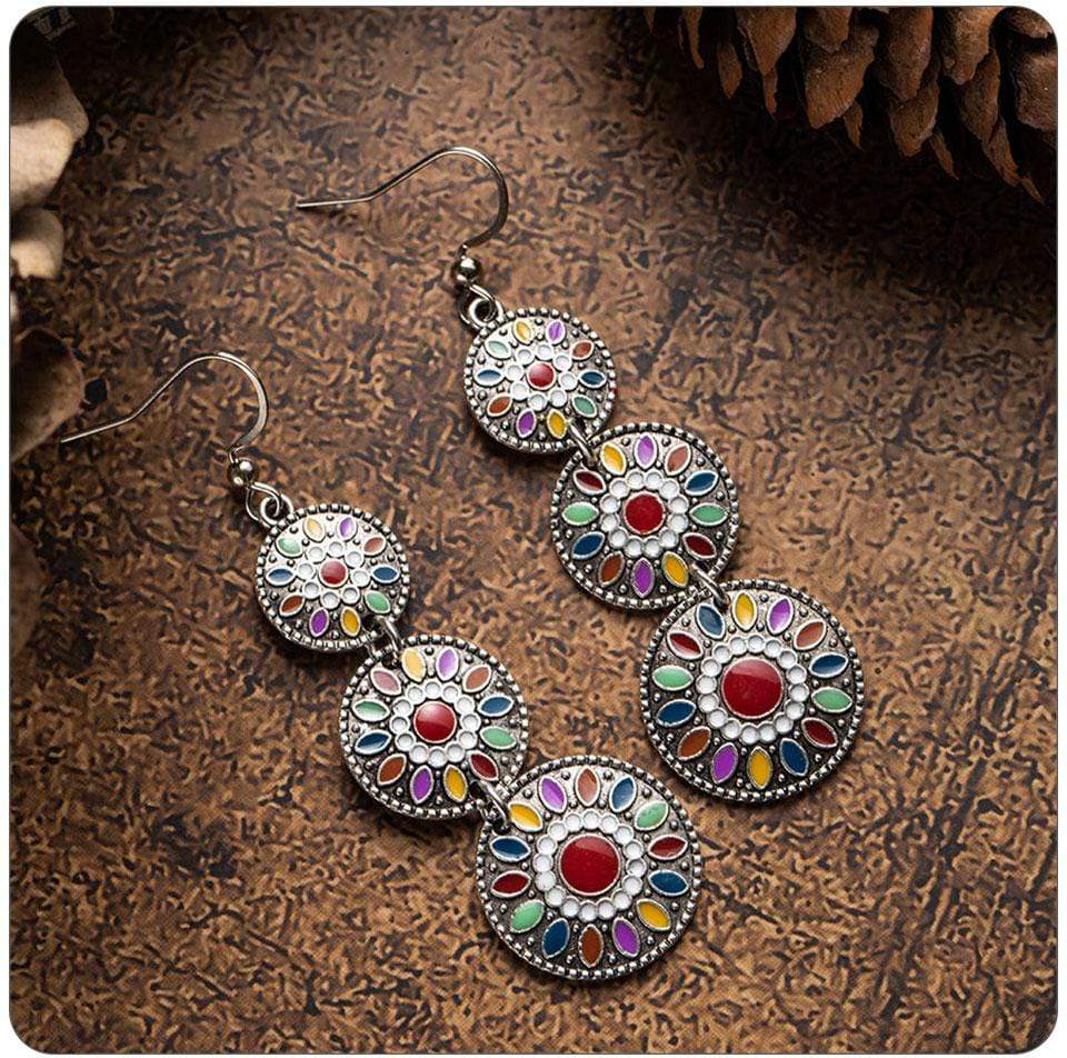 Triple Ethnic Boho Earrings