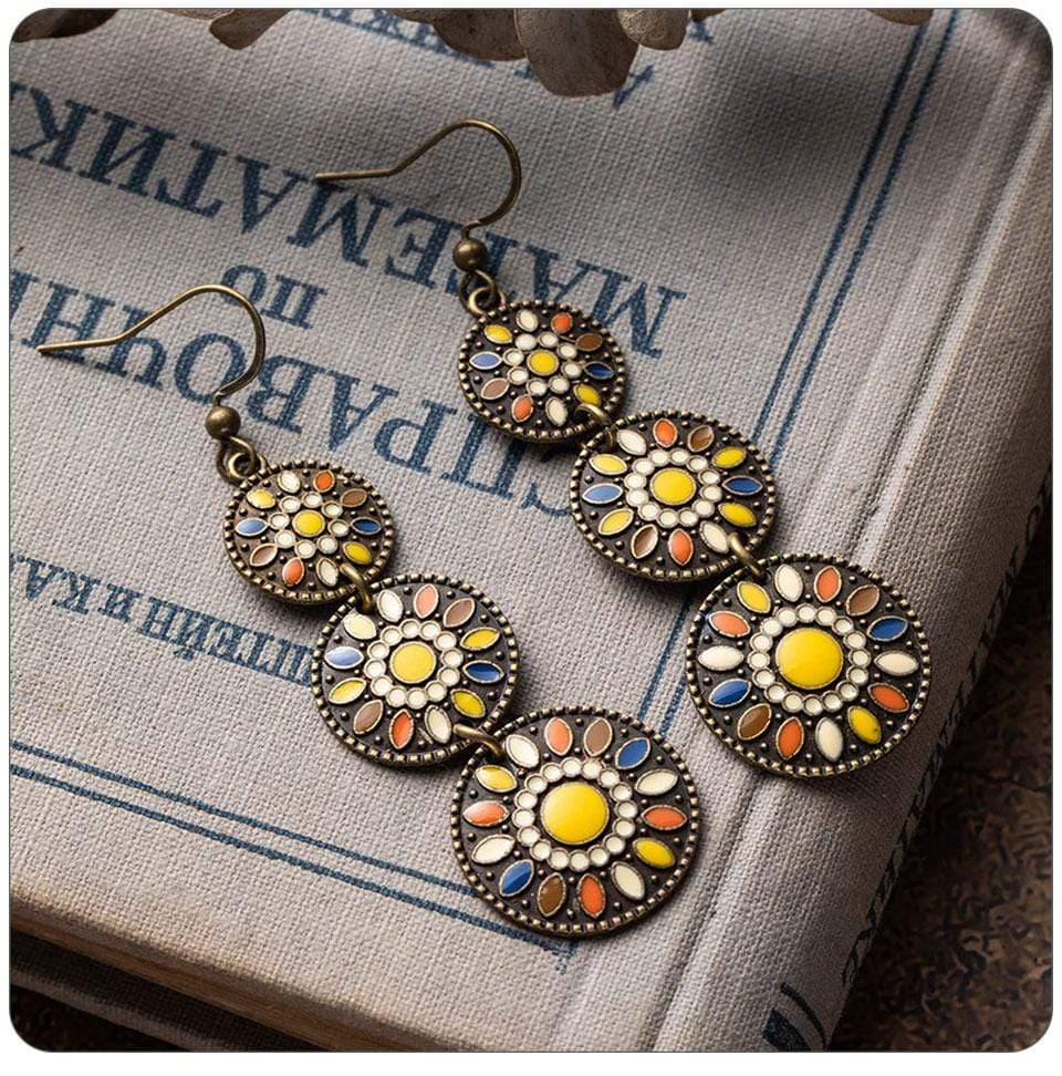 Triple Ethnic Boho Earrings