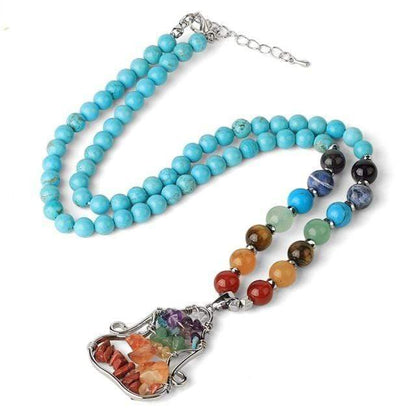 Natural Crystal Stones Yoga Pose Necklace