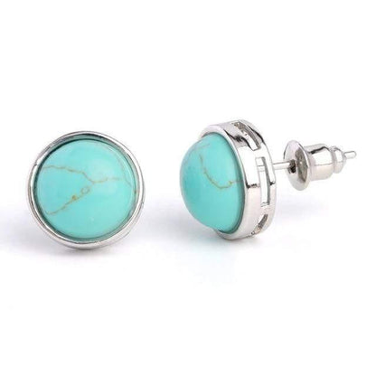 Natural Stone Round Earrings