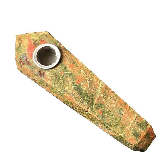 Unakite Quartz Crystal Pipe