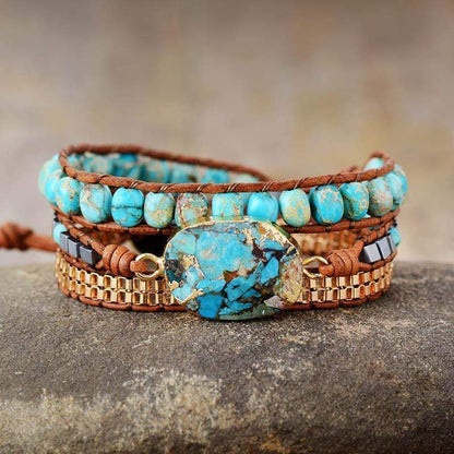 Natural Turquoise Howlite Bracelet