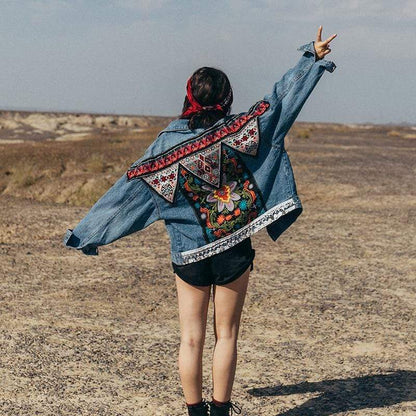 Valencia Floral Embroidered Denim Jacket