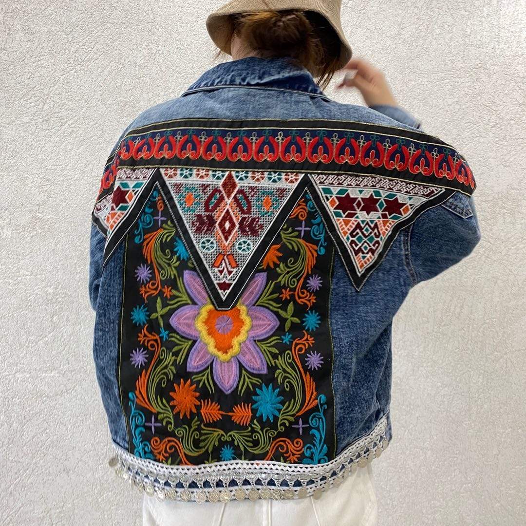 Valencia Floral Embroidered Denim Jacket