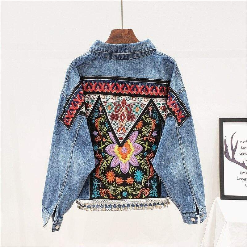 Valencia Floral Embroidered Denim Jacket