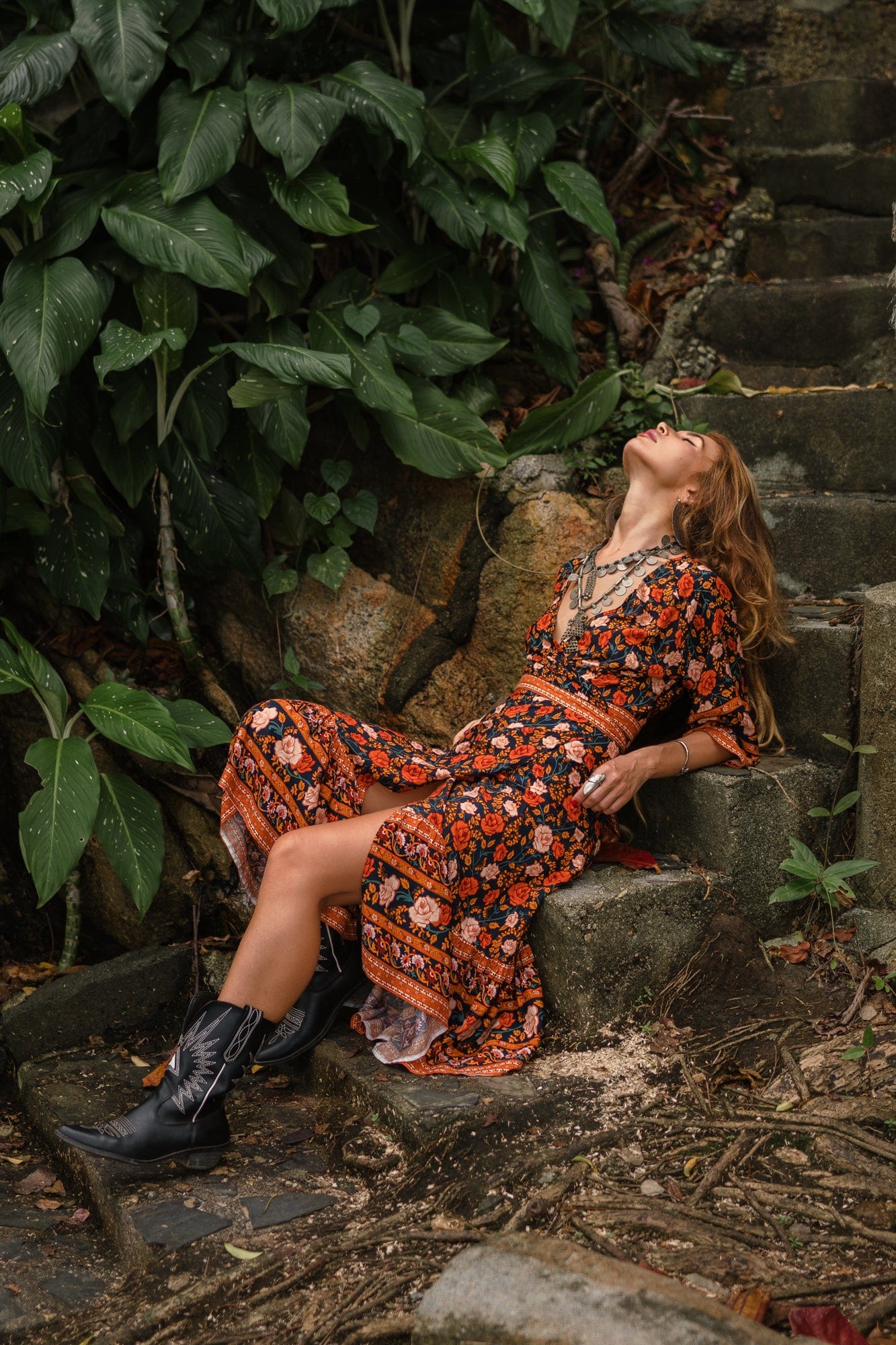 Valeria Midi Dress in Brown