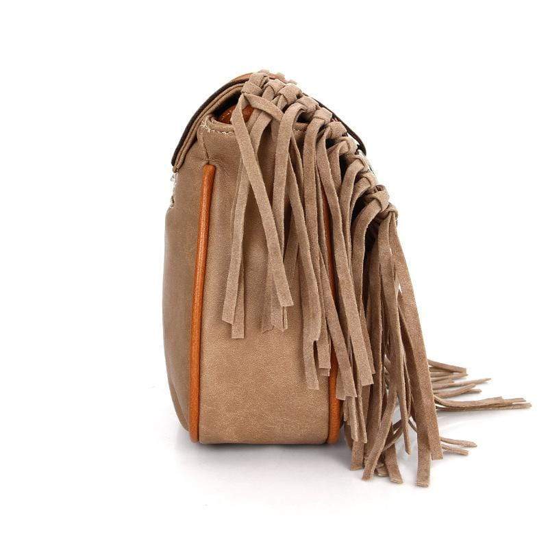 Vegan Boho Style Crossbody Bag with Tassels