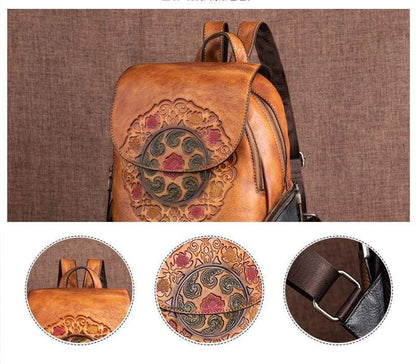 Vintage Style Leather Backpack