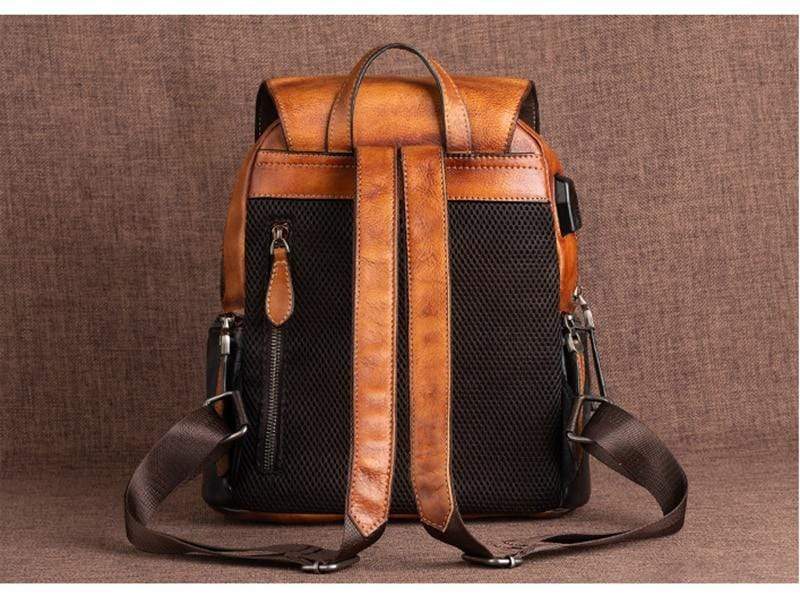 Vintage Style Leather Backpack