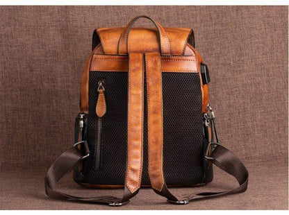 Vintage Style Leather Backpack