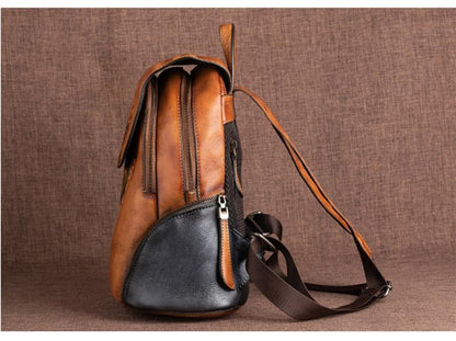 Vintage Style Leather Backpack