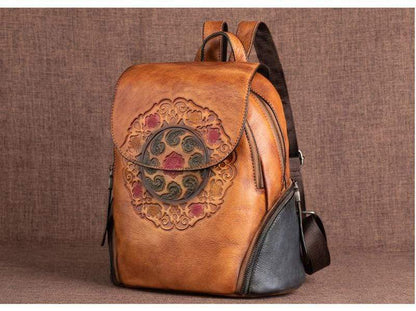 Vintage Style Leather Backpack