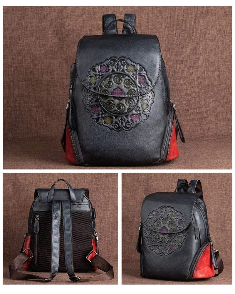 Vintage Style Leather Backpack