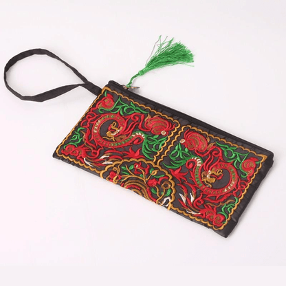 Embroidered Tassel Vintage Wallet