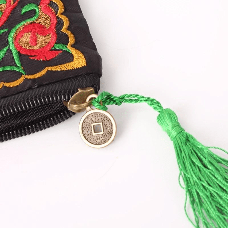 Embroidered Tassel Vintage Wallet