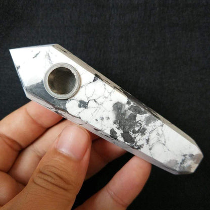 White Turquoise Stone Pipe