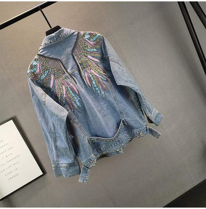 Wings Embroidered Denim Jacket