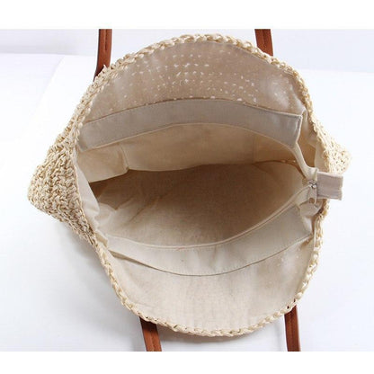 Woven Straw Circular Shoulder Bag