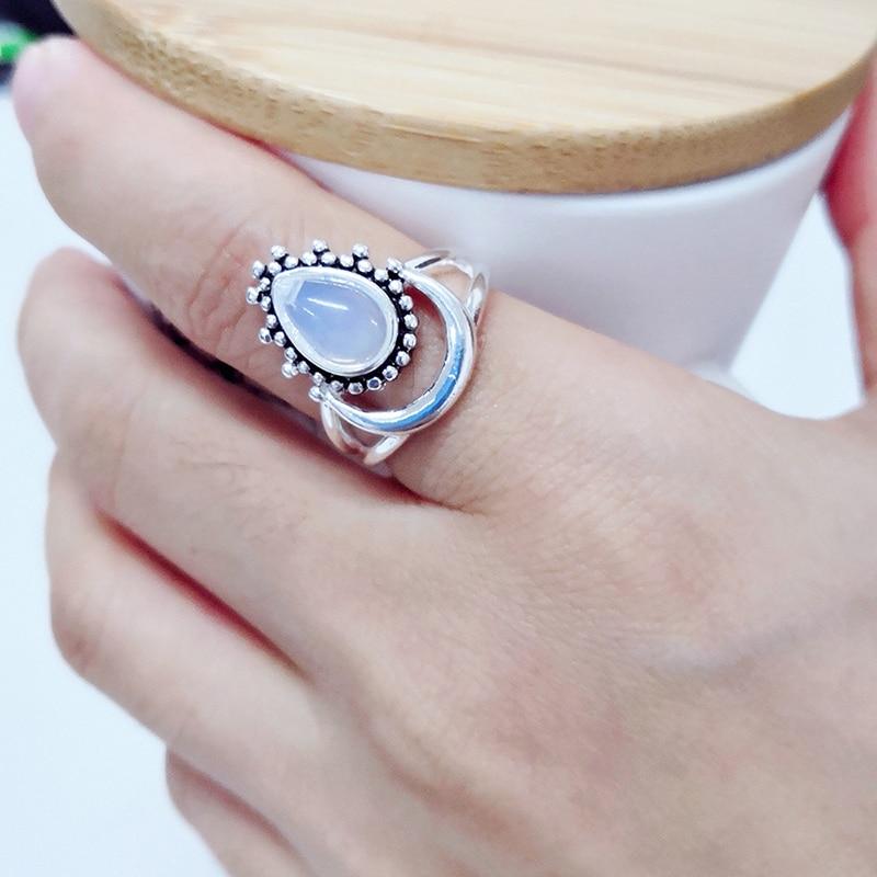 S925 Sterling Silver Moonstone Ring