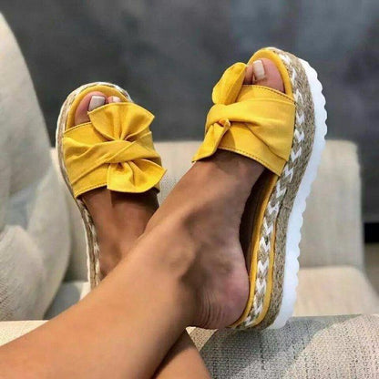 Bowknot Thick Soles Slippers