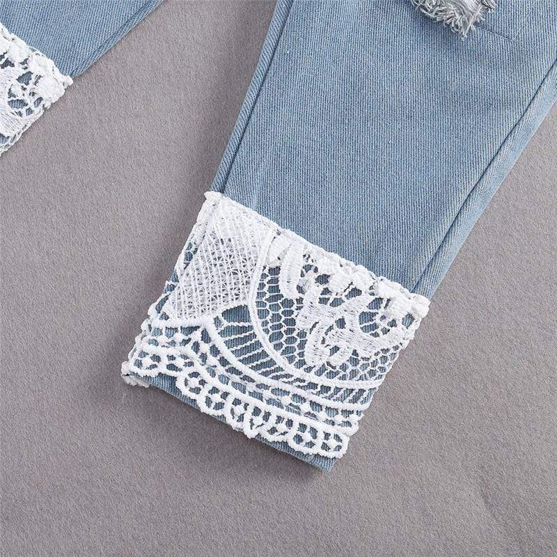 Lace and Denim Boho Baby Set