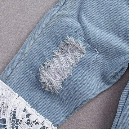 Lace and Denim Boho Baby Set