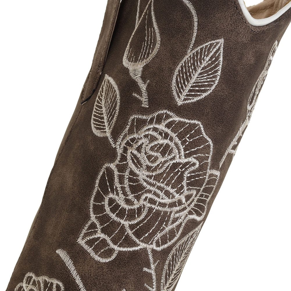 Ambrose Roses Embroidered Western Boots