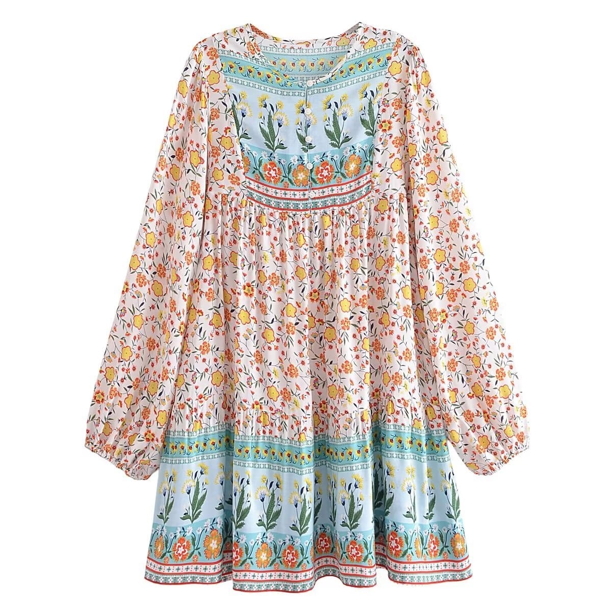 Noa Long Sleeve Boho Mini Dress