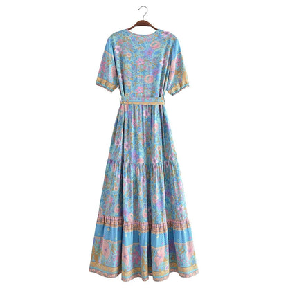 Blossom Bliss Maxi Dress in Blue