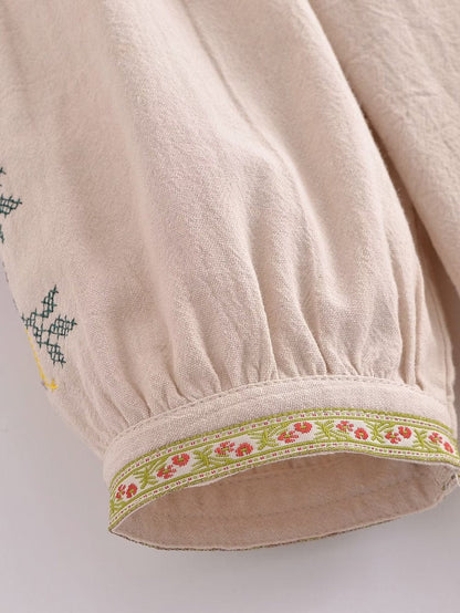 Boho Blossom Embroidered Blouse