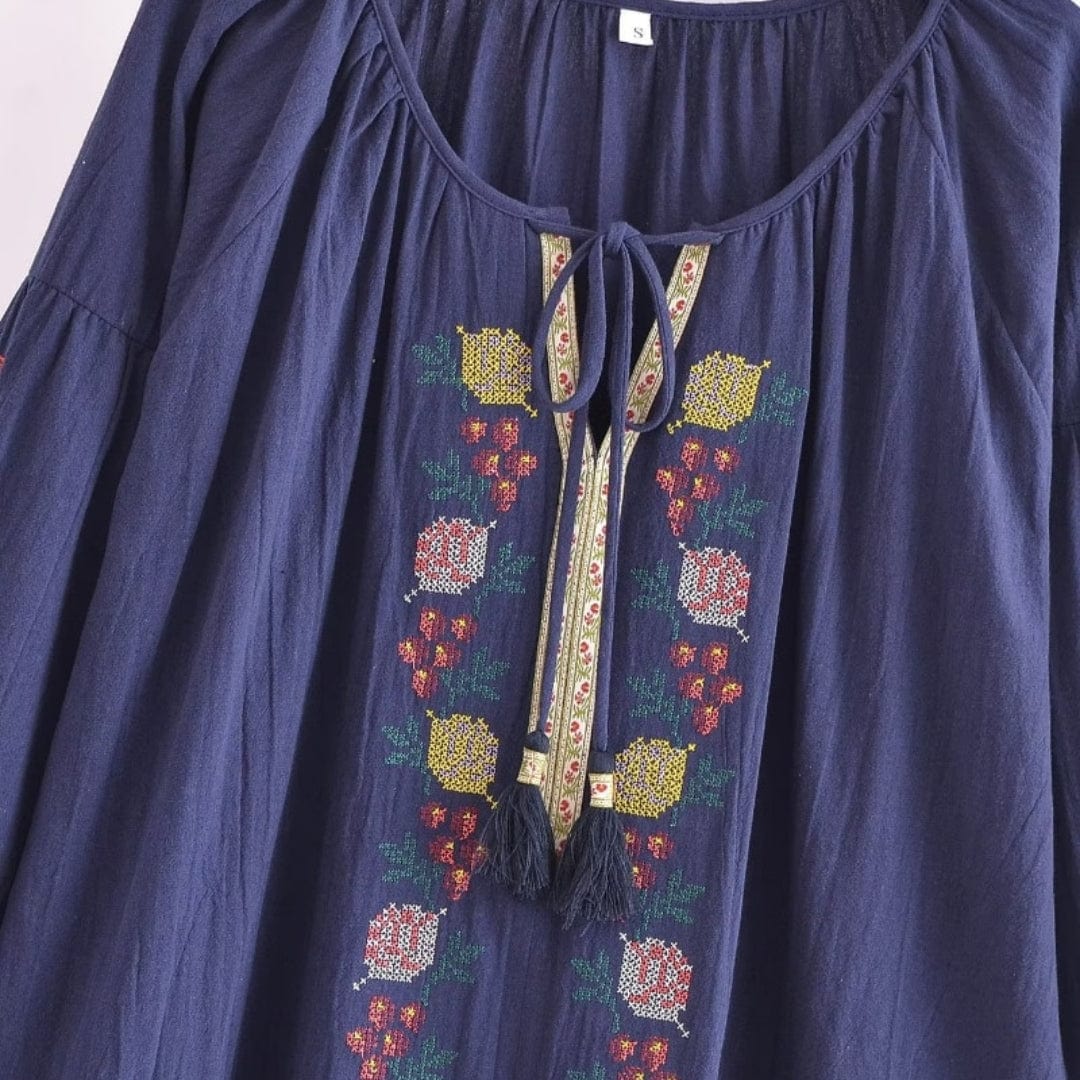 Boho Blossom Embroidered Blouse