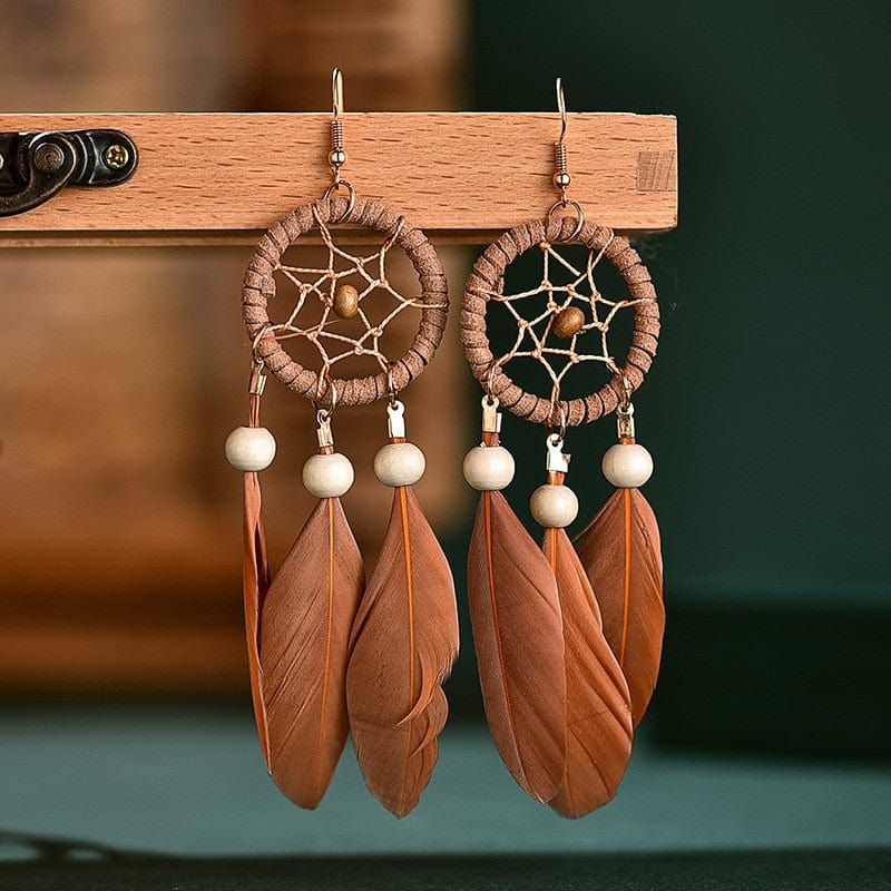 Dreamcatcher Feather Earrings