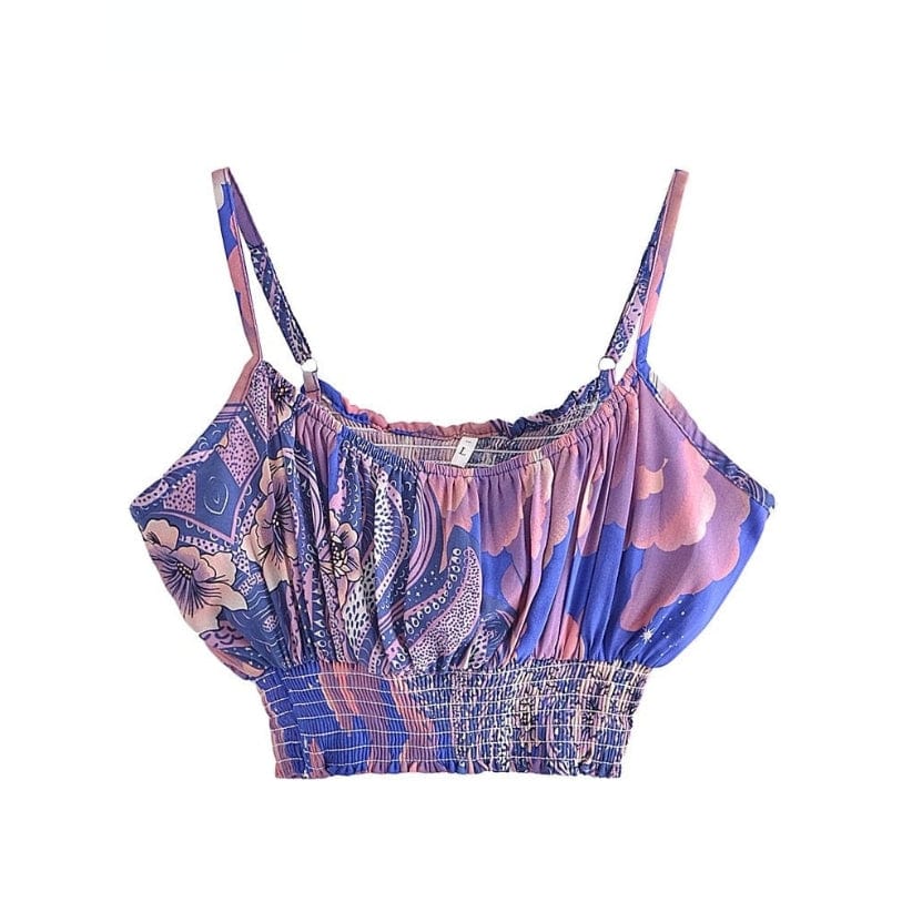 Cosmic Cloud Boho Two Piece Set in Blue