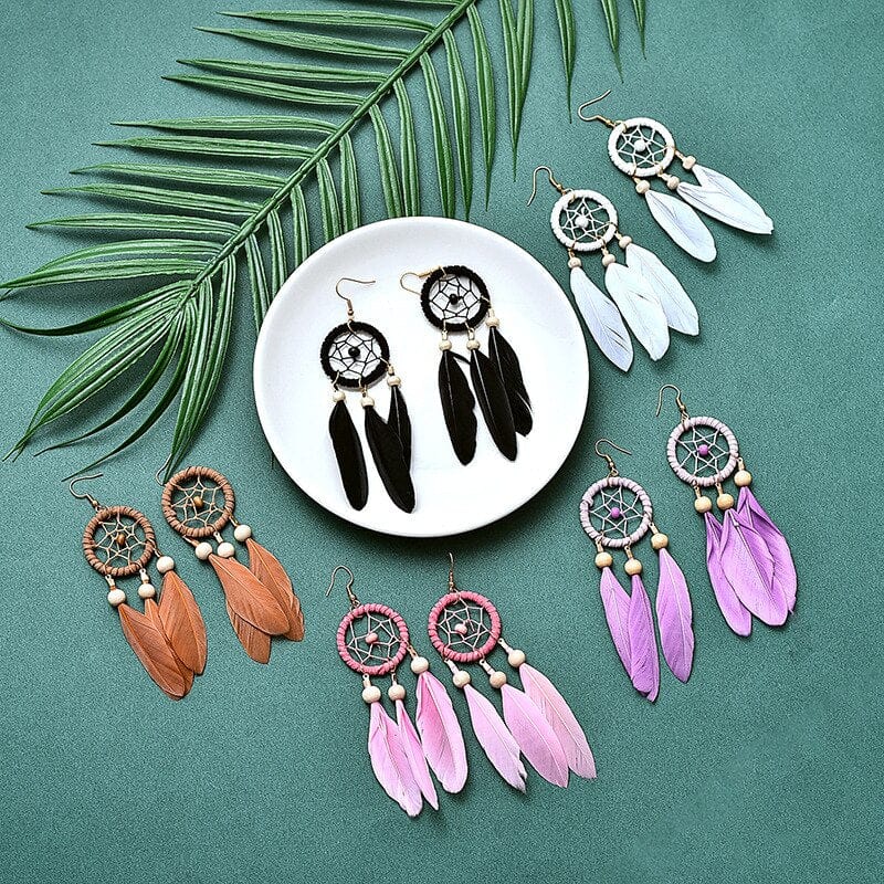 Dreamcatcher Feather Earrings