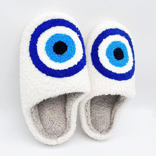 Evil Eye Fluffy Slippers