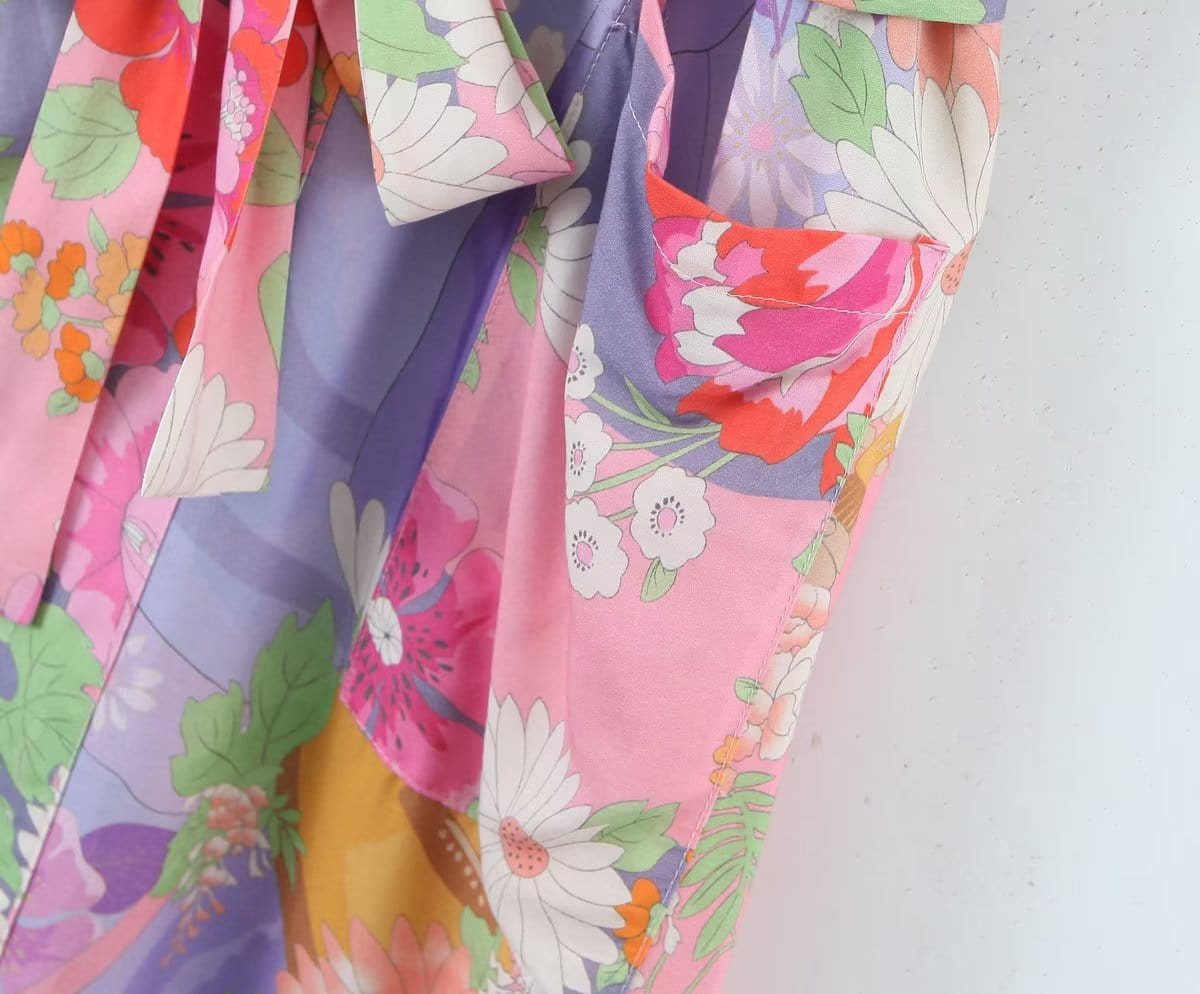 Floral Print Bohemian Kimono Robe