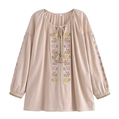 Boho Blossom Embroidered Blouse