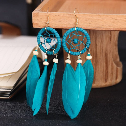 Dreamcatcher Feather Earrings