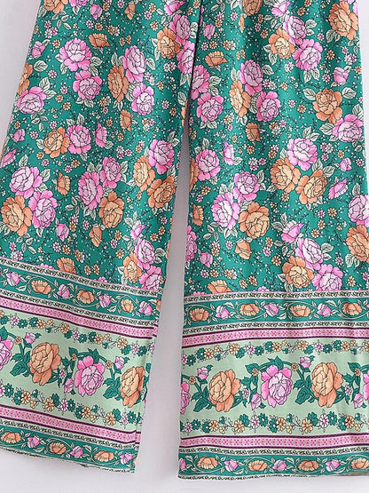 Leora Wide Leg Floral Pants