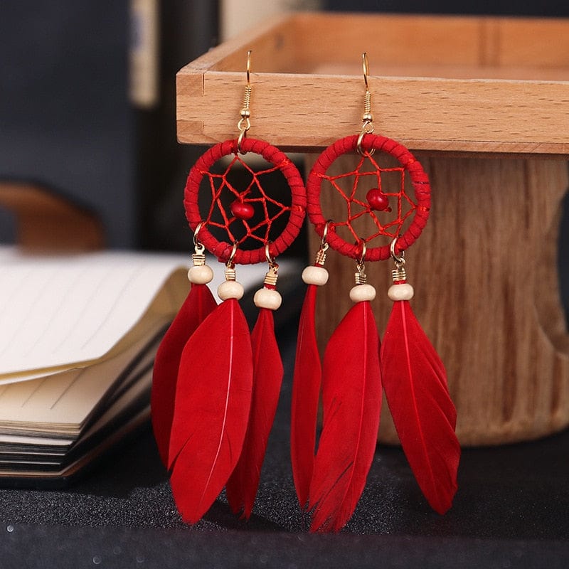 Dreamcatcher Feather Earrings