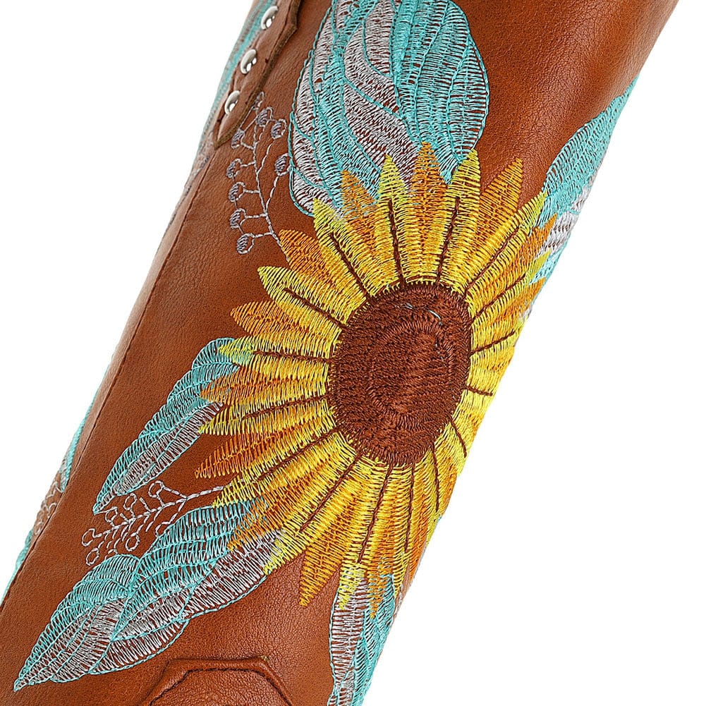 Sunflower Embroidered Boots