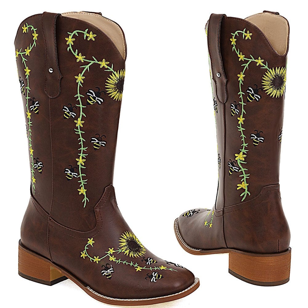 Sunflower Field Cowboy Boots