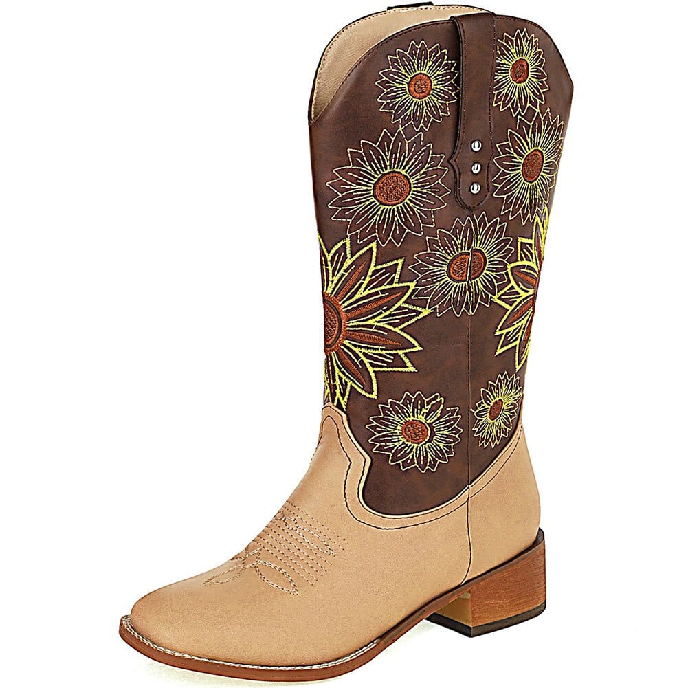 Sunflower Garden Embroidered Western Boots