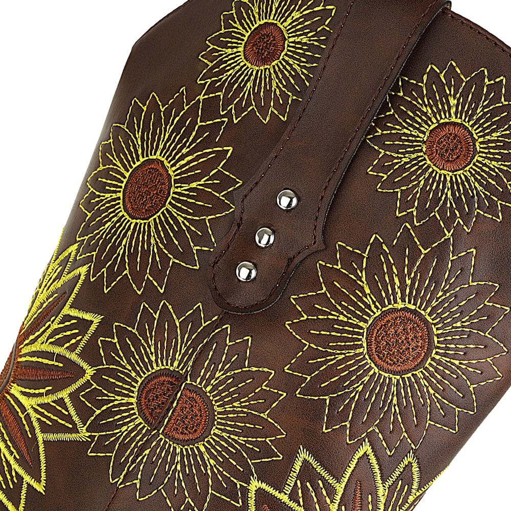 Sunflower Garden Embroidered Western Boots