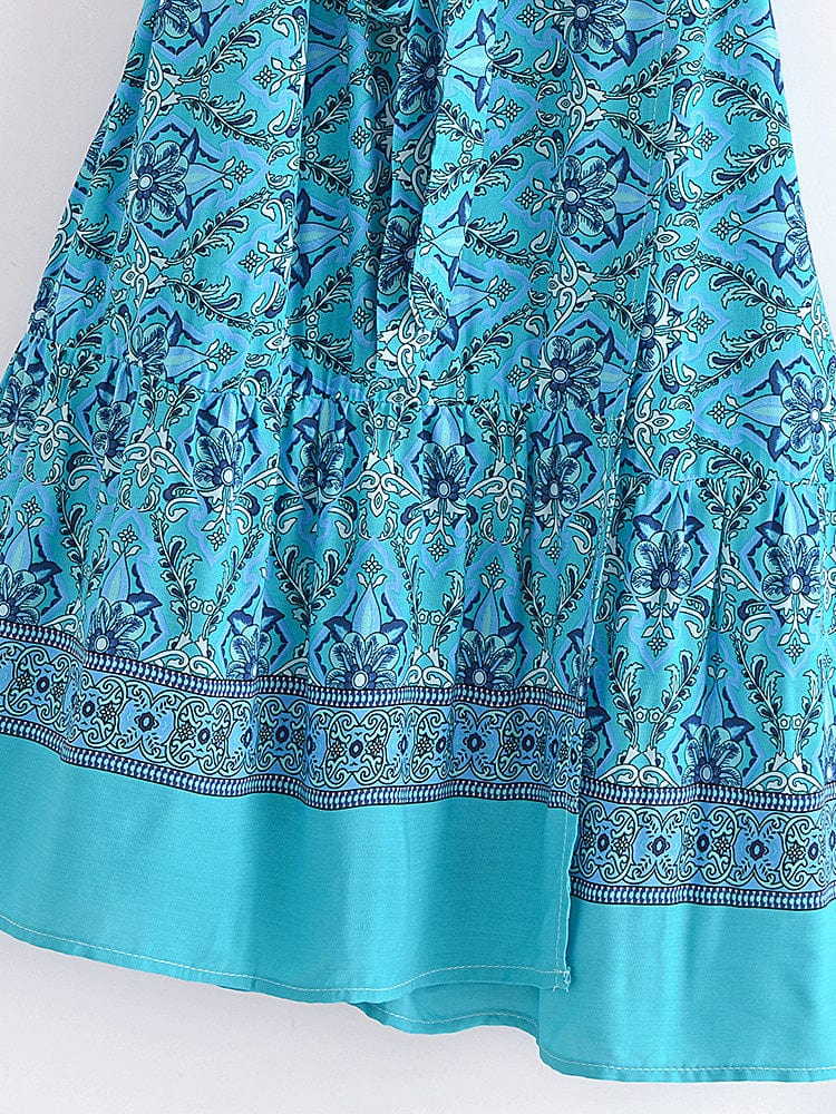 Turquoise Dreams Wrap Mini Dress