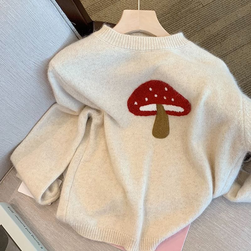 Mushroom Knitted Sweater