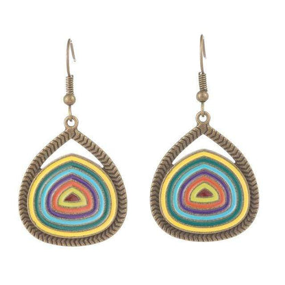 Multicolor Round Pendant Earrings